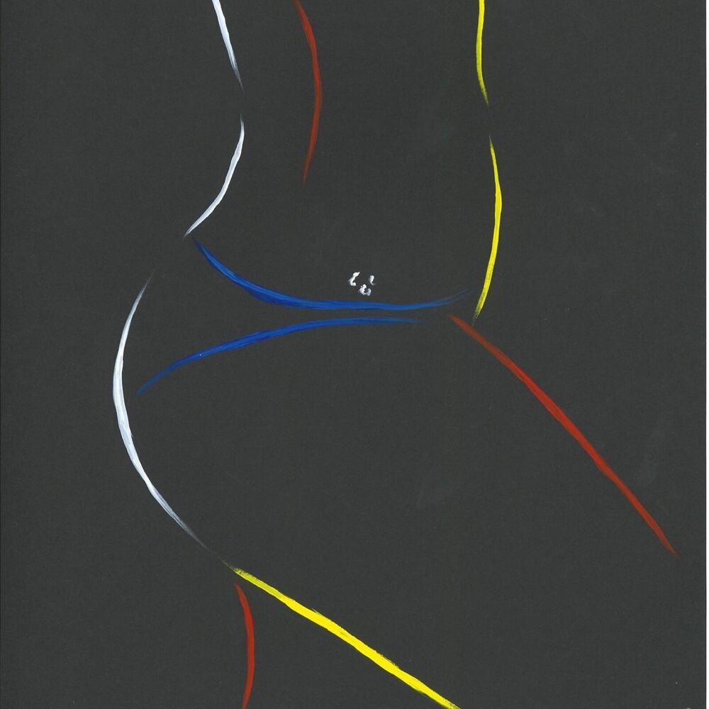 Body Series, acrylic, gold leaf and Swarovski crystals