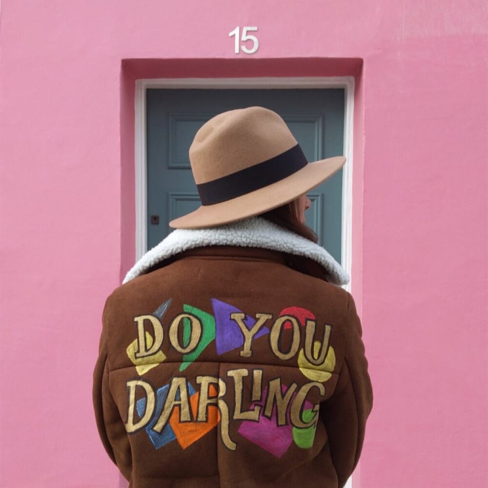 Do You Darling, hand-painted suede coat by Antoinette Jordaine