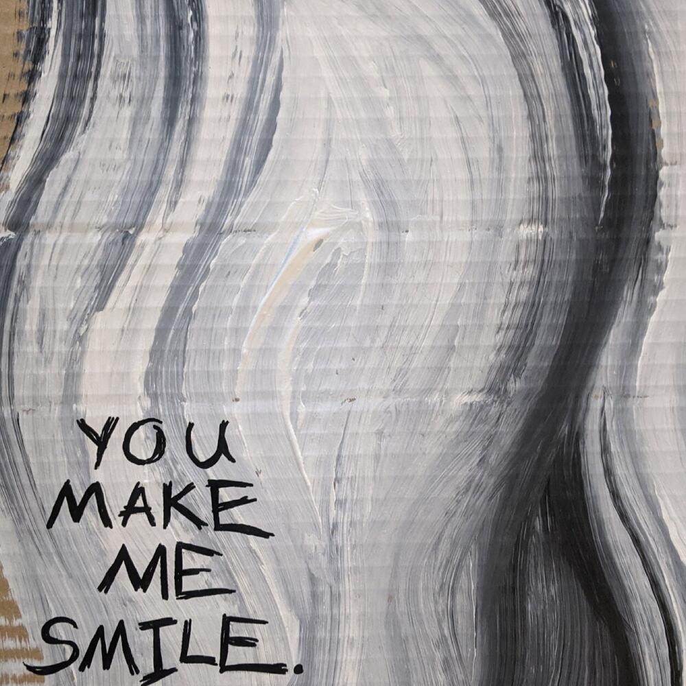 You Make Me Smile, affirmation piece in mixed media by Antoinette Jordaine